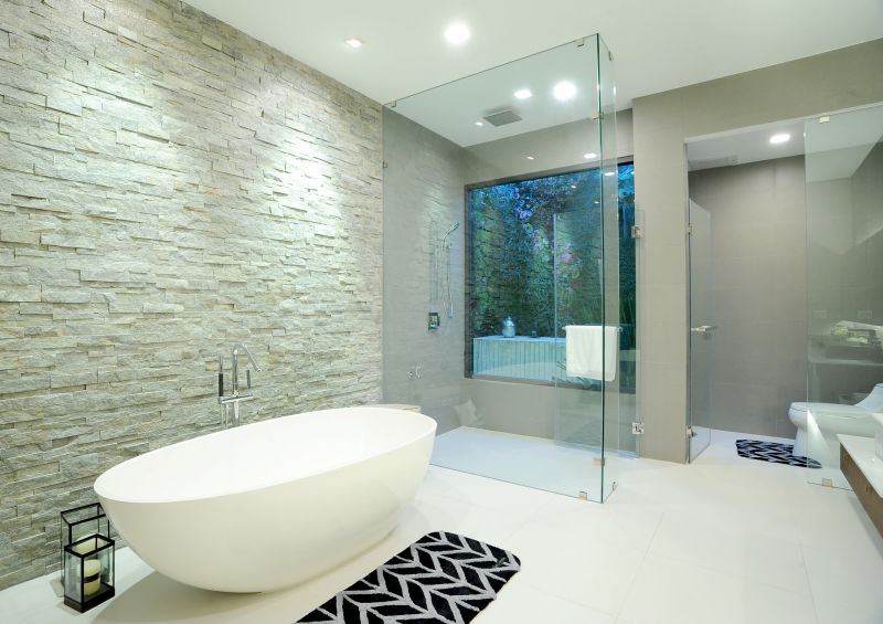 Luxury bathtub with natural stone